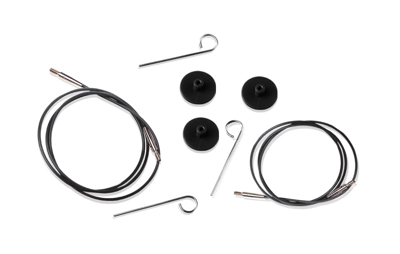 Knitpro Black/Silver Cable
