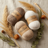 DROPS Flora Yarn, Sport Weight Wool Alpaca Blend, Natural Heathered Uni Colour and Mix | Teekays Yarns